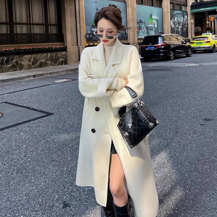 MAXMARA 2024 SS 막스마라 캐시미어 업뎃버젼 카라 아이보리 여성 롱코트 커스텀급