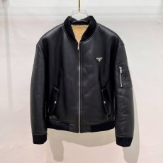 PRADA 2024 SS 프라다 양퍼안감 양가죽 블랙 남성 점퍼 프리미엄급