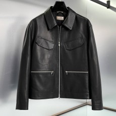 HERMES 2024 SS 에르메스 스티치 카라 포켓 양가죽 블랙 남성 점퍼 커스텀급
