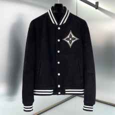 LOUIS VUITTON 2024 SS 루이비통 모노그램 스웨이드 양가죽 블랙 남성 점퍼 커스텀급