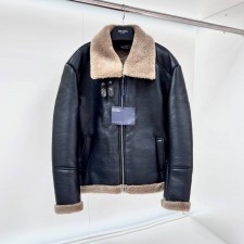 PRADA 2024 SS 프라다 퍼안감 양가죽 블랙 남성 점퍼 프리미엄급