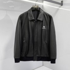 BALENCIAGA 2024 SS 발렌시아가 카라 지퍼포켓 양가죽 블랙 남성 점퍼 커스텀급