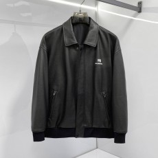 BALENCIAGA 2024 SS 발렌시아가 카라 지퍼포켓 양가죽 블랙 남성 점퍼 커스텀급