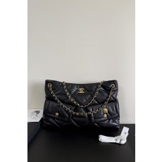 CHANEL 2025 SS 샤넬 체인 램스킨  블랙 여성 가방 커스텀급샤넬  AS5740