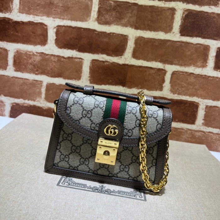 GUCCI 2025 SS 구찌 체인 램스킨 골드메탈 미니  696180 블랙 여성 가방 커스텀급
