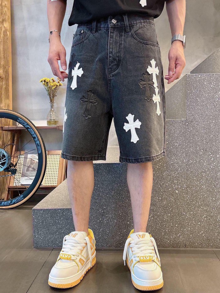 Chrome Hearte 2026 SS 데님바지 청블랙 남성 반바지 커스텀급