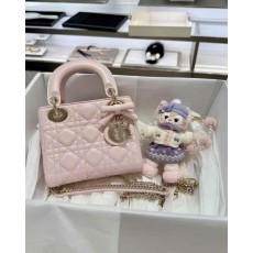 디올 DIOR 2026 SS 램스킨 퀄팅 미니 토트백  핑크 레이디백 M0856 커스텀급