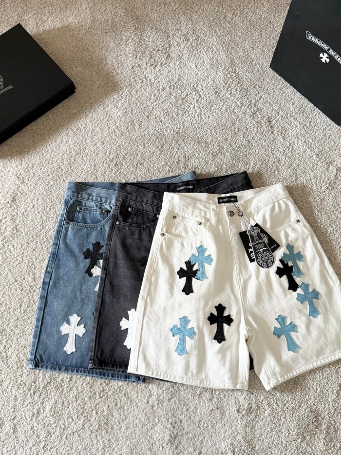 Chrome Hearte 2026 SS 데님바지 청블랙 남성 반바지 커스텀급