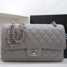CHANEL 샤넬 그레이 클래식 플랩백 커스텀 A1112