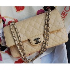 CHANEL 샤넬 클래식 플랩백 베이지 미듐 커스텀 A1112