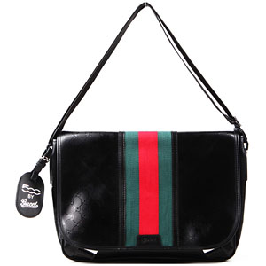 GUCCI 구찌 블랙 코팅 삼선 숄더백 269376