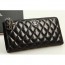 CHANEL 샤넬 여성 지퍼 장지갑 A31505 램스킨 블랙