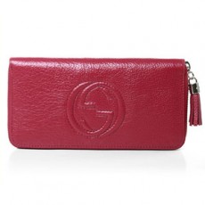 GUCCI 구찌 각인 지퍼 장지갑 레드 282413