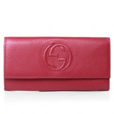 GUCCI 구찌 각인로고 장지갑 레드 282414