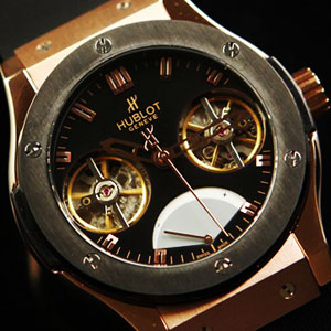 HUBLOT 위블로 Big Bang 빅뱅 로즈골드 블랙스틸 / 우레탄 밴드 시계