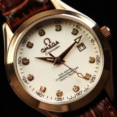 OMEGA 오메가 Seamaster 씨마스터 다이아몬드 가죽밴드 시계