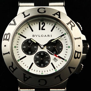 불가리 DIAGONO - 실버베젤 / 알루미늄 우레탄 38mm 우레탄 러버밴드 시계