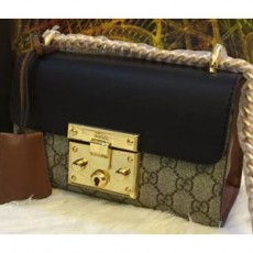 GUCCI 구찌 미듐 409486/미니 409487 골드체인 콤비 숄더백
