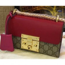 GUCCI 구찌 미듐 409486/미니 409487 골드체인 콤비 숄더백