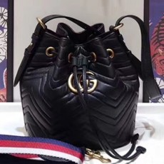 GUCCI 구찌 476674 GG 마몬트 퀼트 가죽 버킷백 커스텀급