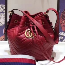 GUCCI 구찌 476674 GG 마몬트 퀼트 가죽 버킷백 커스텀급