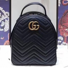 GUCCI 구찌 476671 GG 마몬트 퀼트 가죽 백팩 커스텀급