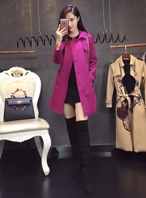 버버리 핑크보라 트렌치코트