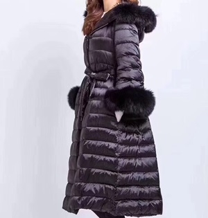 막스마라 퀄팅 벨트 여우퍼 롱패딩 커스텀