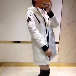 무스너클 지퍼장식 포켓 후드 롱패딩 커스텀