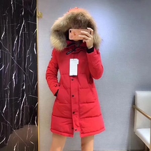 캐나다구스 패치로고 퀄팅 코요테퍼 롱패딩 커스텀