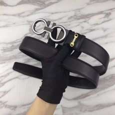 페레가모 각인로고 금속버클 가죽 벨트