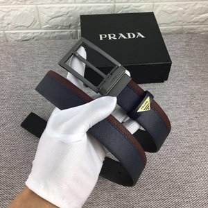 프라다 금속버클 스티치 사피아노 벨트