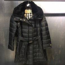 버버리 퀄팅 양털 벨트 여성 롱패딩