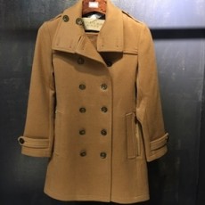 버버리 지퍼포켓 베이지 캐시미어 여성 롱코트