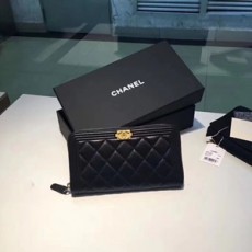 샤넬 램스킨 퀄팅 금장 블랙 똑딱이 장지갑