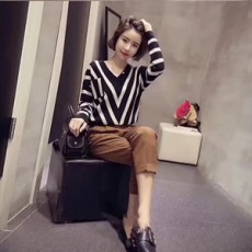 루이비통 스트라이프 여성 니트 바지 세트