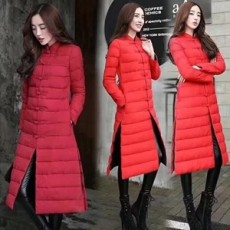 버버리 퀄팅 단추장식 여성 롱패딩