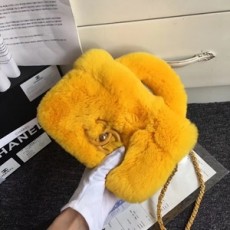 샤넬 램스킨 안감 토끼퍼 CC로고 체인 토트백