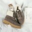 UGG 지퍼 스티치 스웨이드 양털안감 여성 쇼트부츠
