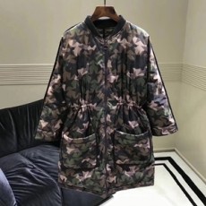 발렌티노 디지털무늬 포켓 짚업 여성 롱패딩