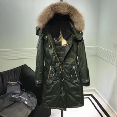 버버리 지퍼포켓 여우퍼 여성 롱패딩