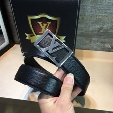 루이비통 캐릭터 금속버클 블랙 가죽 벨트