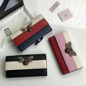 구찌 벌캐릭터 삼선 똑딱이 장지갑 476069