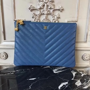 샤넬 V퀄팅 캐비어 금장 악세사리 네이비 클러치백  커스텀