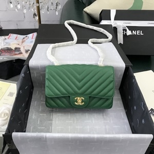 샤넬 V퀄팅 캐비어 A1116 클래식 플랩백 그린 뉴미니 커스텀