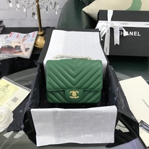 샤넬 V퀄팅 캐비어 A1115 클래식 플랩백 그린 미니 커스텀