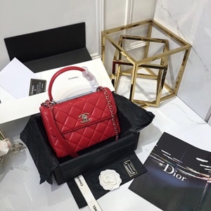 샤넬 램스킨 시즌 플랩백 92236 레드 토트백 커스텀