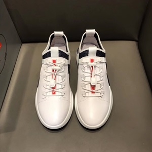 프라다 검흰 로고 줄무늬 남성 스니커즈 커스텀