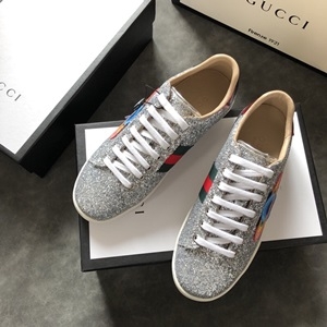 구찌 밤비 실버펄 삼선 캐릭터 자수 여성 슈즈 커스텀