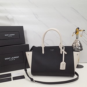 생로랑 투톤 블랙앤화이트 토트백 커스텀